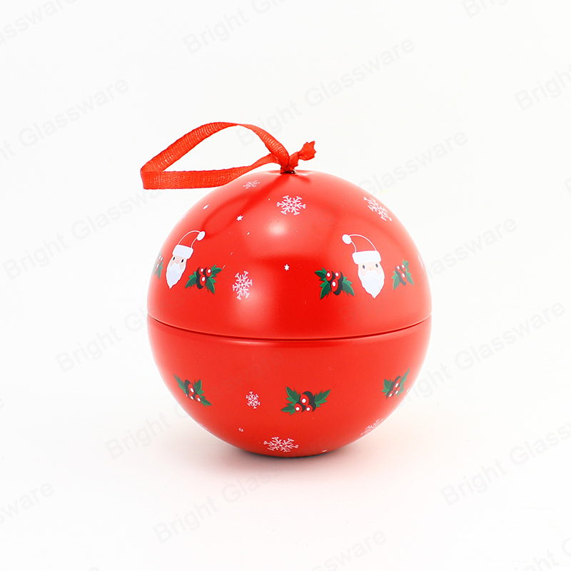 Red Sphere Shape Tinplate Jar